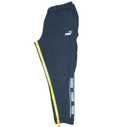 Puma Womens Black Jogger Sweatpants L Logo Sports Casual