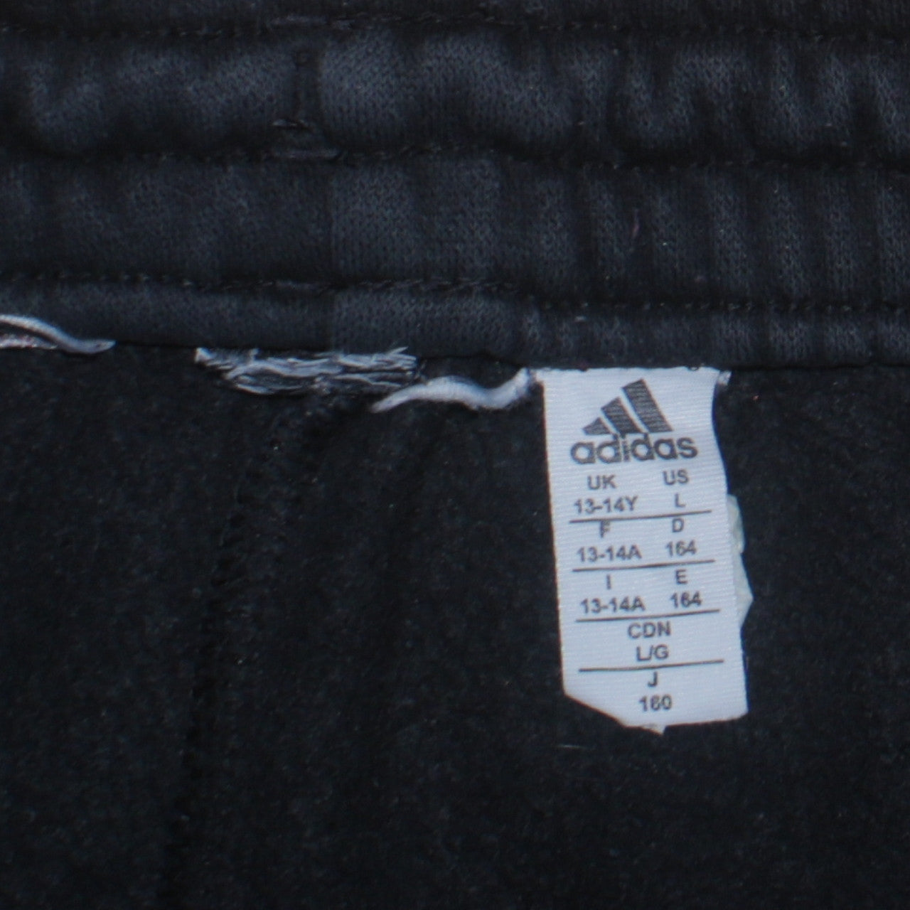 Adidas Boys Black Jogger Sweatpants 13-14 Years Elastic Waist Pockets