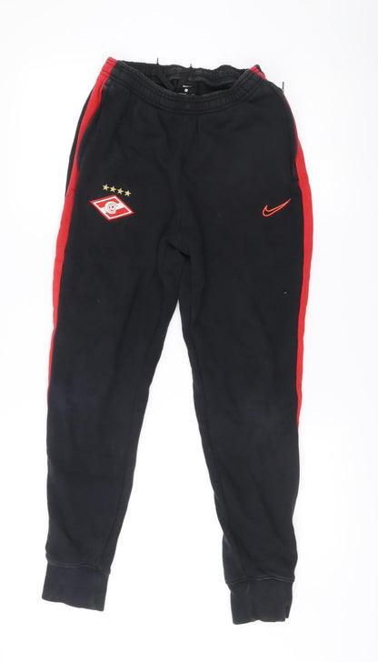 Nike Men’s Black Red Jogger Sweatpants S Tapered Football Training