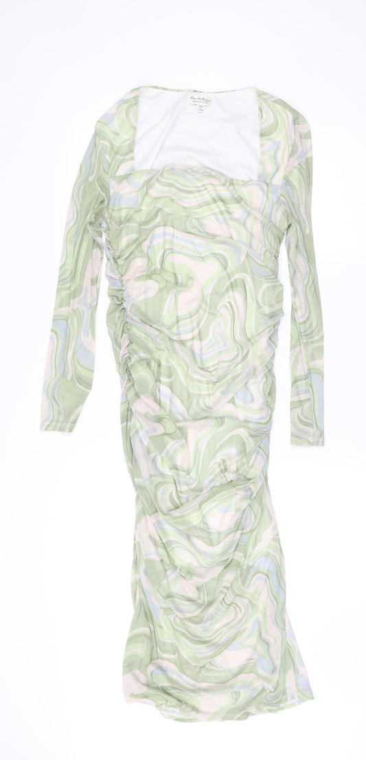 Miss Selfridge Women’s Multicoloured Midi Bodycon Dress UK 16