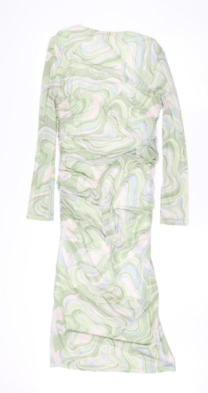 Miss Selfridge Women’s Multicoloured Midi Bodycon Dress UK 16