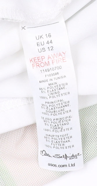 Miss Selfridge Women’s Multicoloured Midi Bodycon Dress UK 16