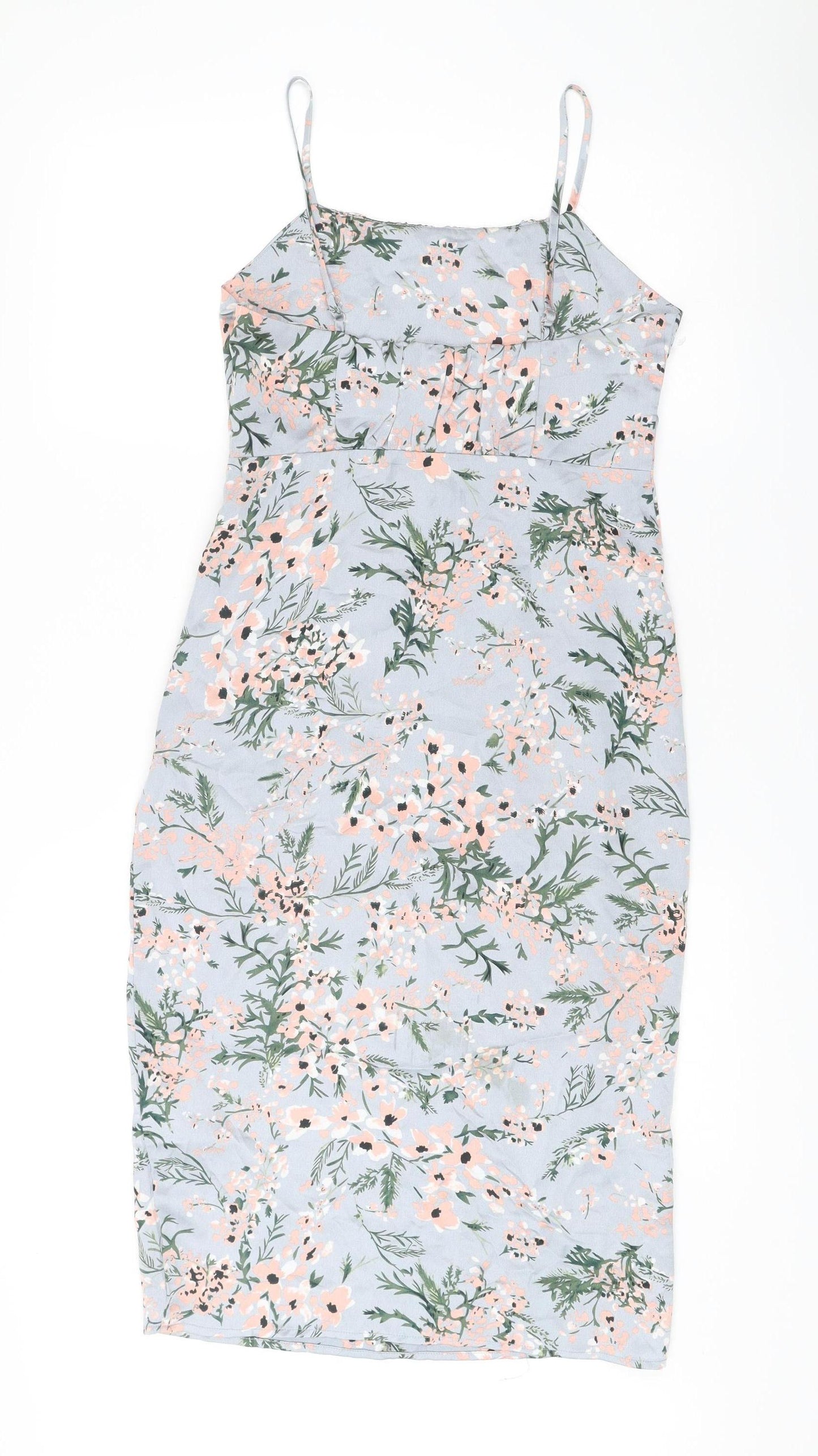 QED London Women’s Multicoloured Floral Slip Dress Size 8