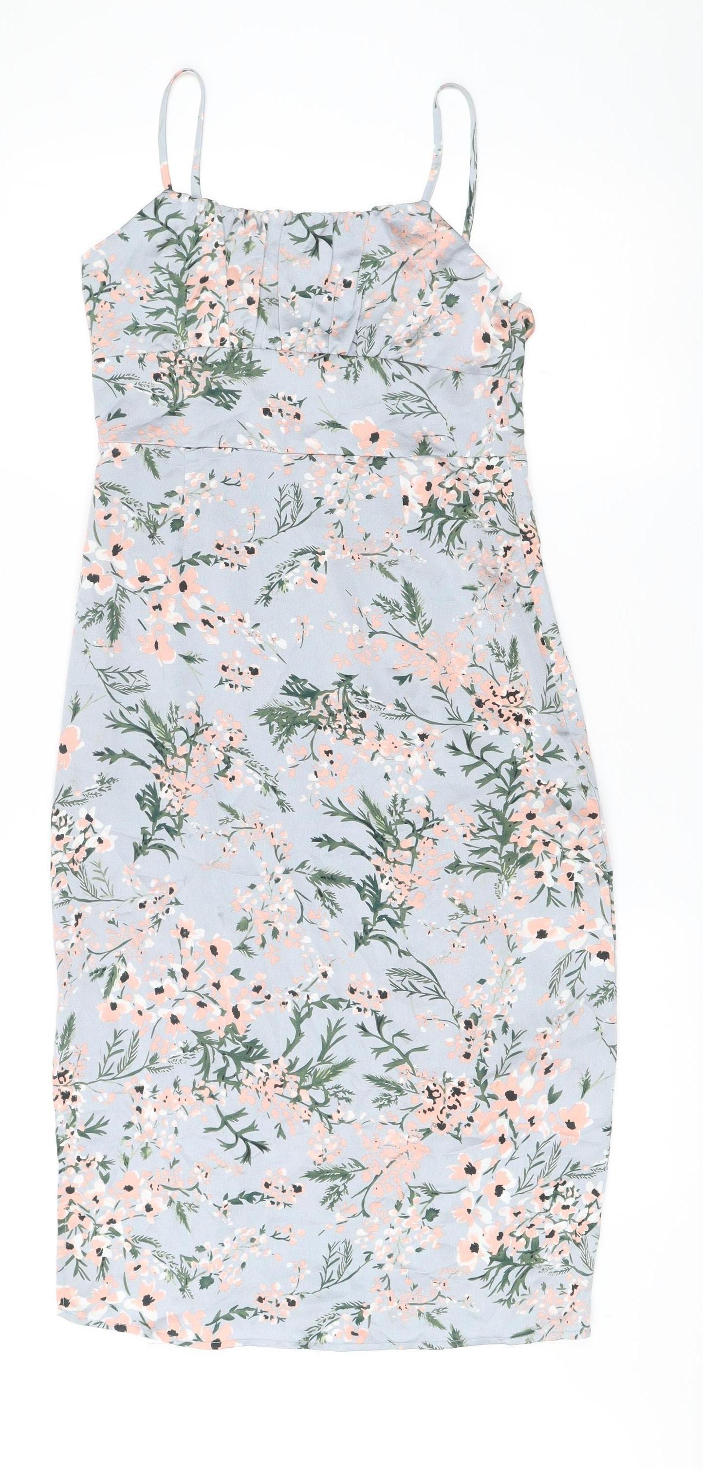 QED London Women’s Multicoloured Floral Slip Dress Size 8