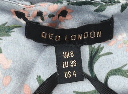 QED London Women’s Multicoloured Floral Slip Dress Size 8
