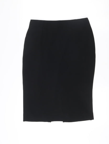 Hobbs Women Black Size 10 Pencil Skirt Knee Length Polyester