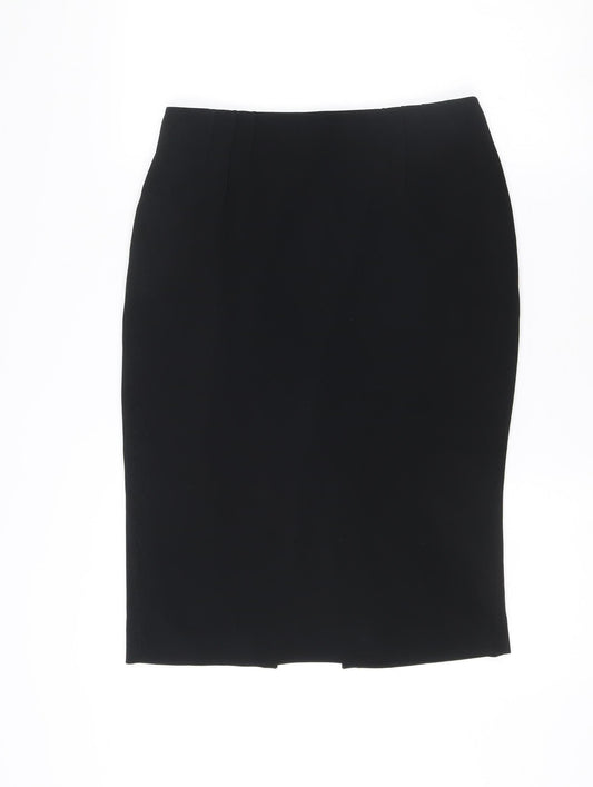 Hobbs Women Black Size 10 Pencil Skirt Knee Length Polyester