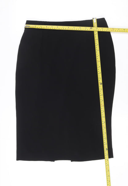 Hobbs Women Black Size 10 Pencil Skirt Knee Length Polyester