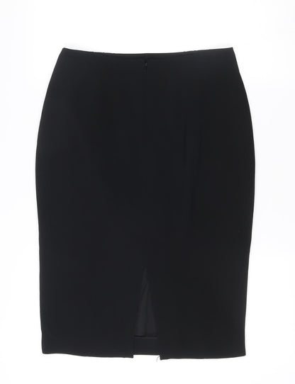 Hobbs Women Black Size 10 Pencil Skirt Knee Length Polyester