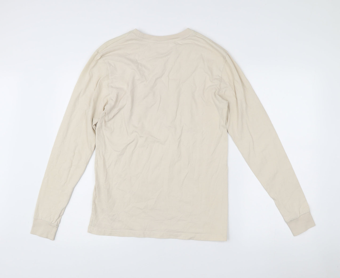 Posty Co Men’s Beige Long Sleeve Graphic Music T-Shirt Size S