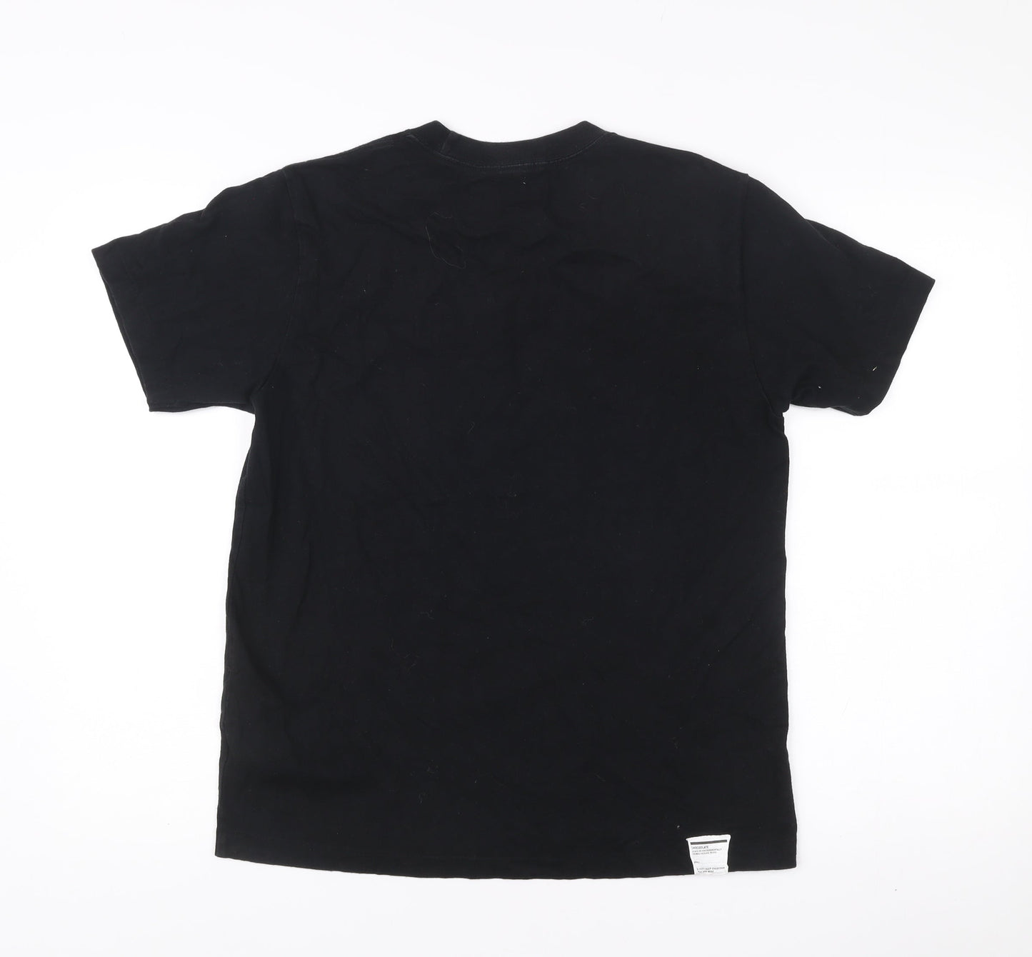 CHOCOOLATE Men’s Black Medium College Graphic Cotton T-Shirt
