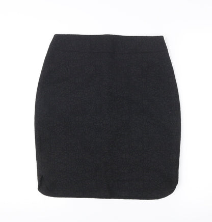 Mango Womens Black Size 12 Pencil Skirt Workwear Formal Lined