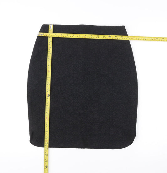 Mango Womens Black Size 12 Pencil Skirt Workwear Formal Lined