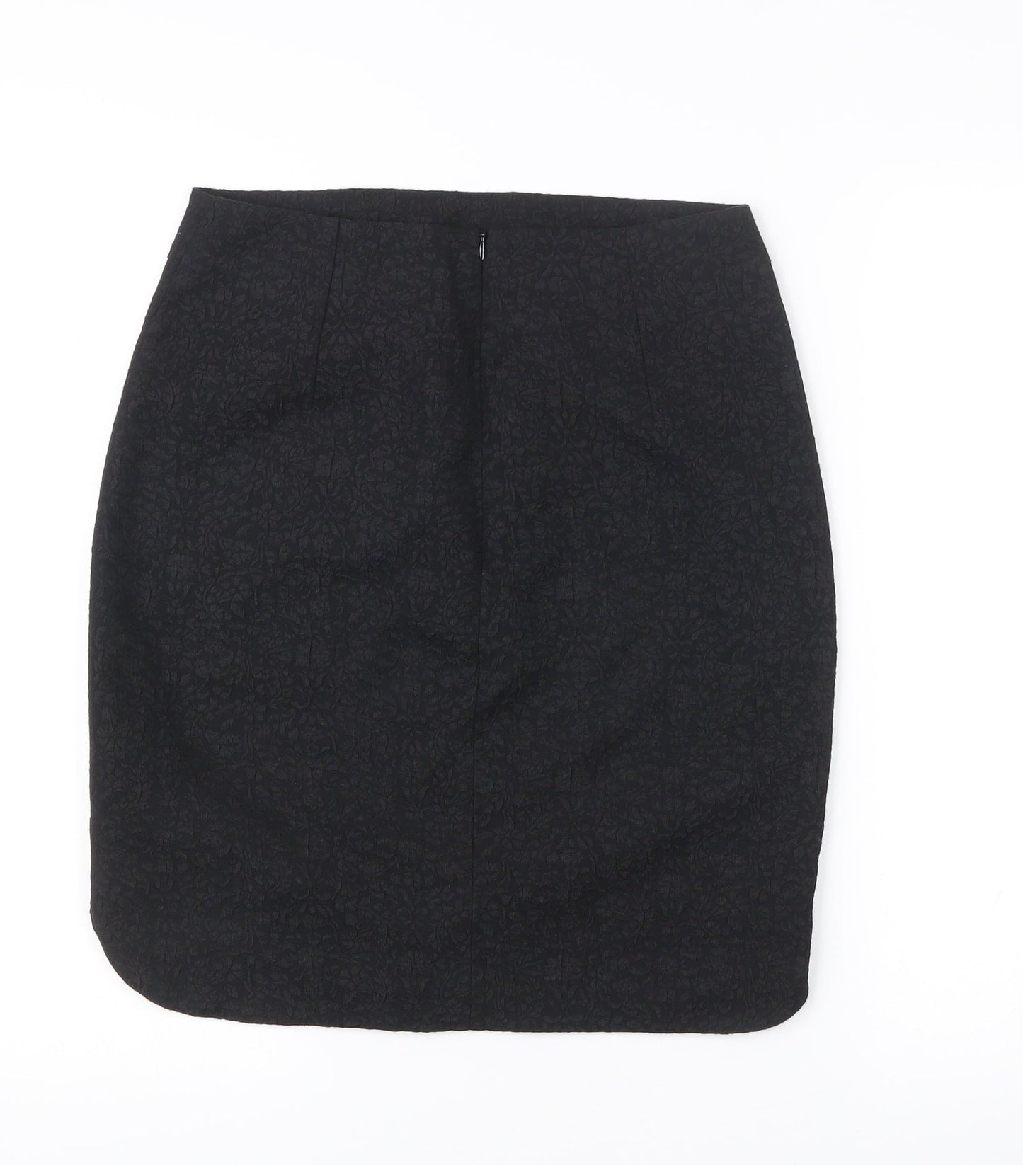 Mango Womens Black Size 12 Pencil Skirt Workwear Formal Lined