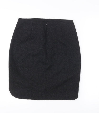 Mango Womens Black Size 12 Pencil Skirt Workwear Formal Lined