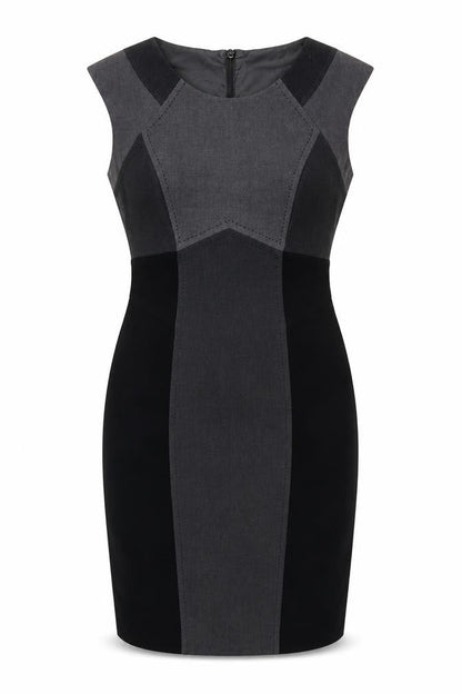 Marks and Spencer Womens Black Grey Bodycon Dress Size 12 Workwear