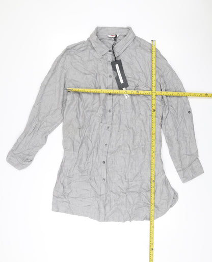Marks and Spencer Women’s Grey Shirt Dress Size 22 Viscose Belted