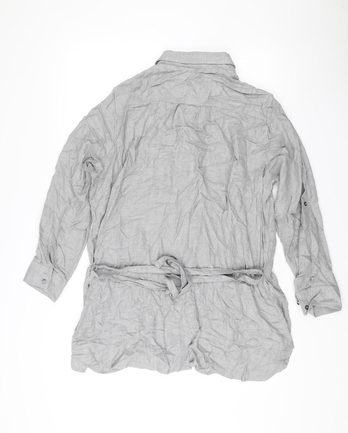 Marks and Spencer Women’s Grey Shirt Dress Size 22 Viscose Belted