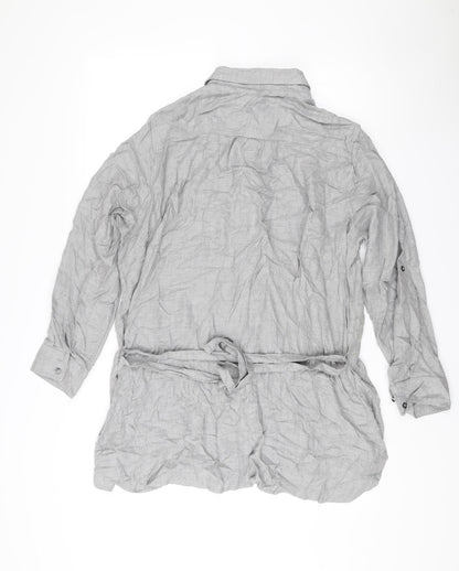 Marks and Spencer Women’s Grey Shirt Dress Size 22 Viscose Belted