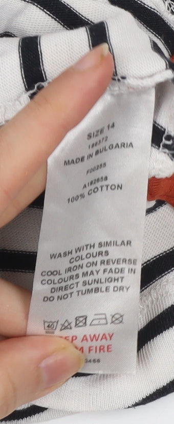 Womens UK Size 14 Editor's Cut Black Basic T-Shirt