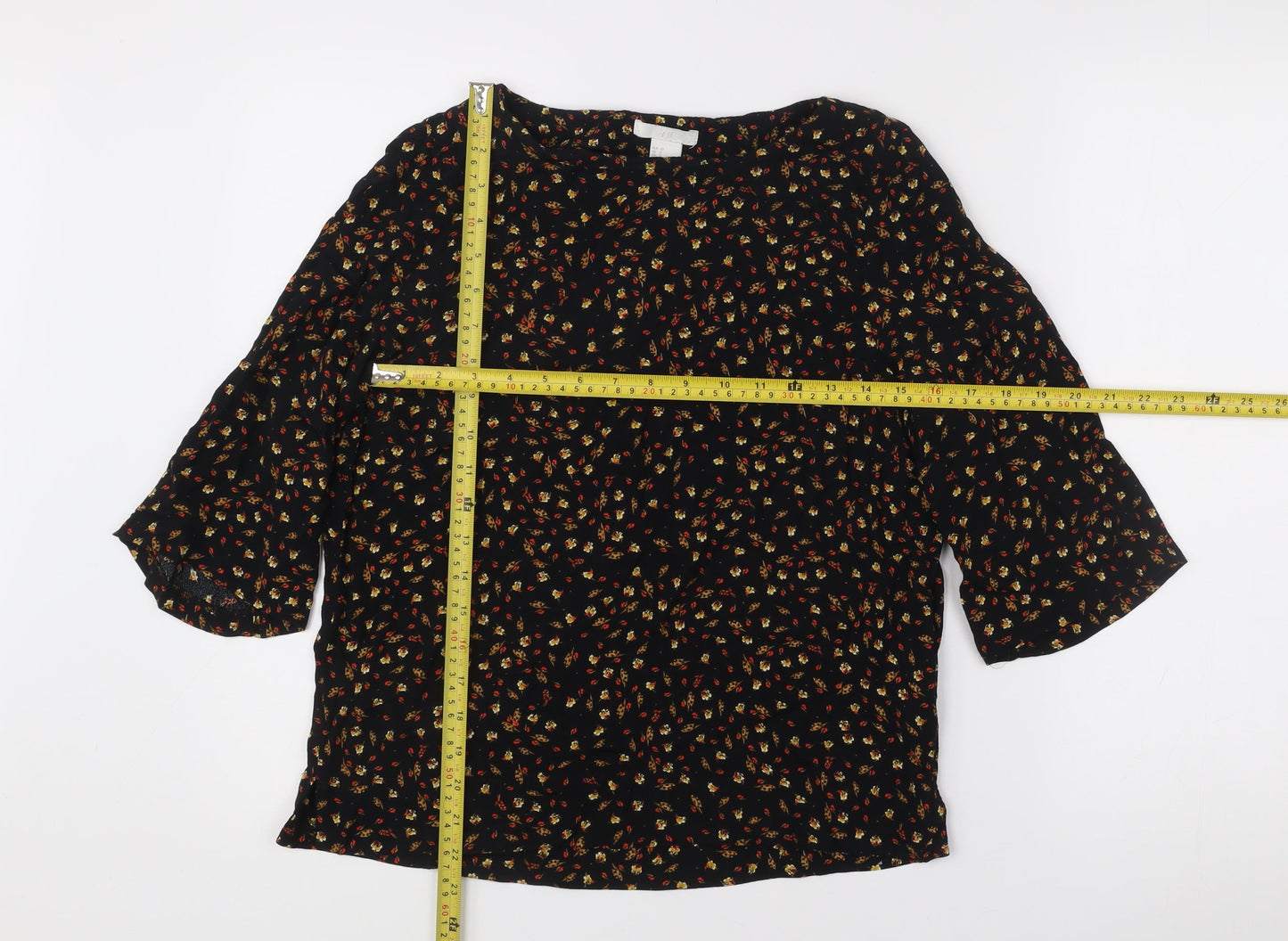 Womens UK Size 4 H&M Black Tunic Blouse