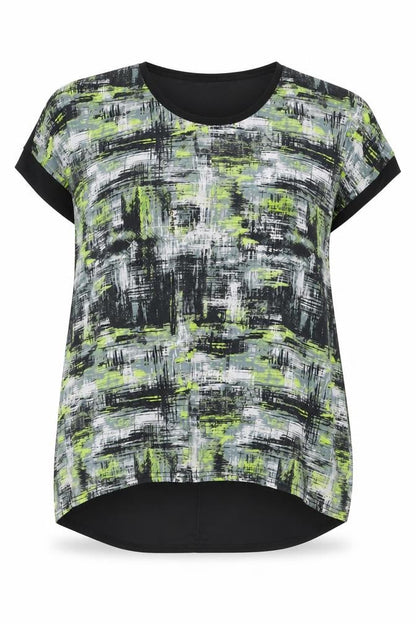 Virtuelle Women’s XL Black Multicoloured Sleeveless Tunic Blouse