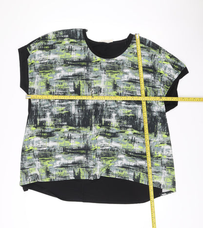 Virtuelle Women’s XL Black Multicoloured Sleeveless Tunic Blouse