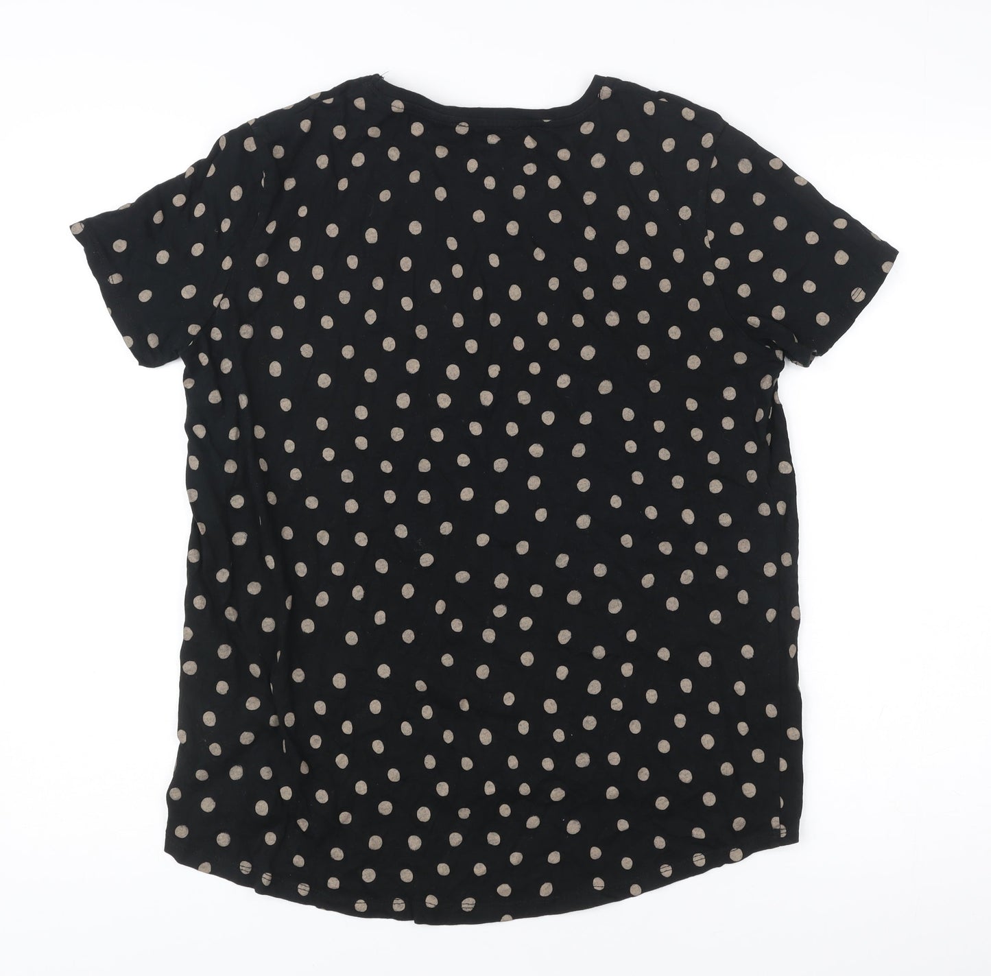 Womens UK Size M Zara Black Basic T-Shirt