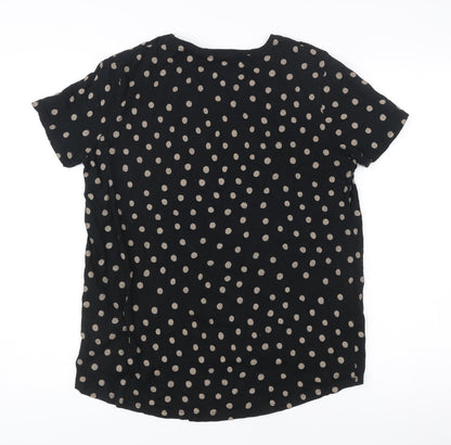 Womens UK Size M Zara Black Basic T-Shirt