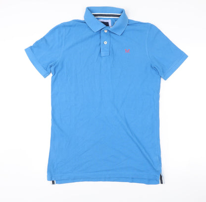 Crew Clothing Company Men Blue S Polo Shirt Short Sleeve Cotton