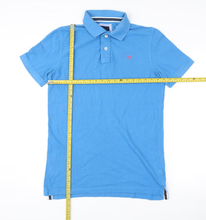 Crew Clothing Company Men Blue S Polo Shirt Short Sleeve Cotton