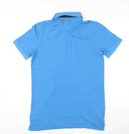 Crew Clothing Company Men Blue S Polo Shirt Short Sleeve Cotton