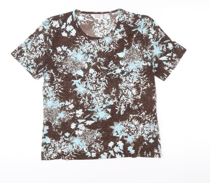 Womens UK Size 10 TIGI Wear Brown Basic T-Shirt
