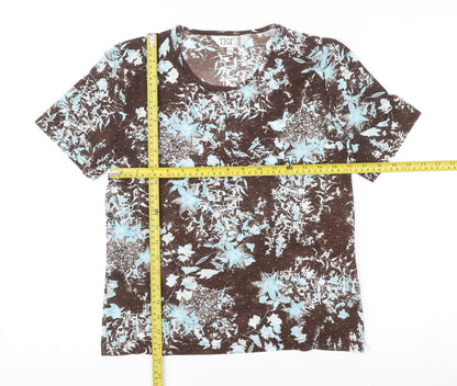 Womens UK Size 10 TIGI Wear Brown Basic T-Shirt