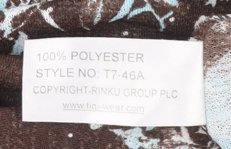Womens UK Size 10 TIGI Wear Brown Basic T-Shirt