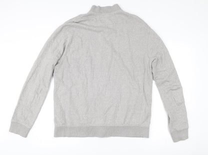 River Island Mens Grey Cotton Zip Track Jacket Size L