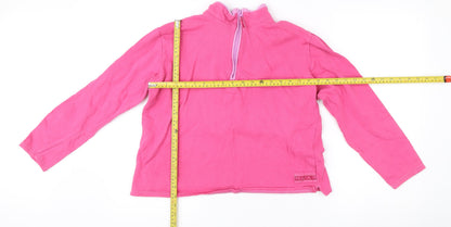 Peter Storm Womens Pink Cotton 1/4 Zip Track Jacket Size 12