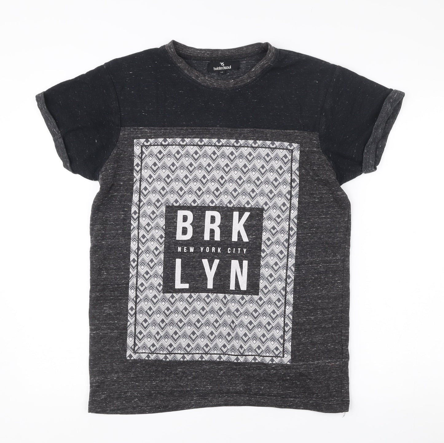 Twisted Soul Men’s Black Medium BRKLYN Graphic Print T-Shirt