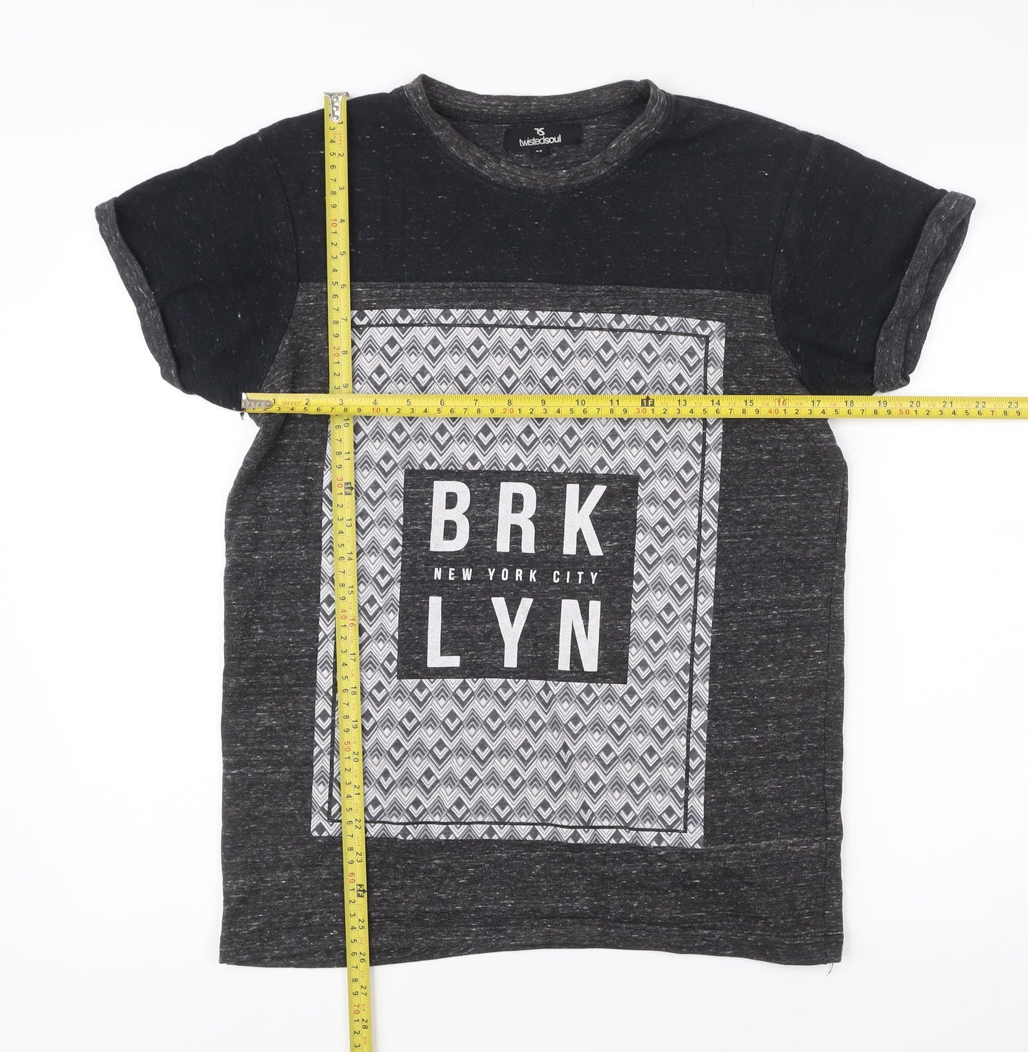 Twisted Soul Men’s Black Medium BRKLYN Graphic Print T-Shirt