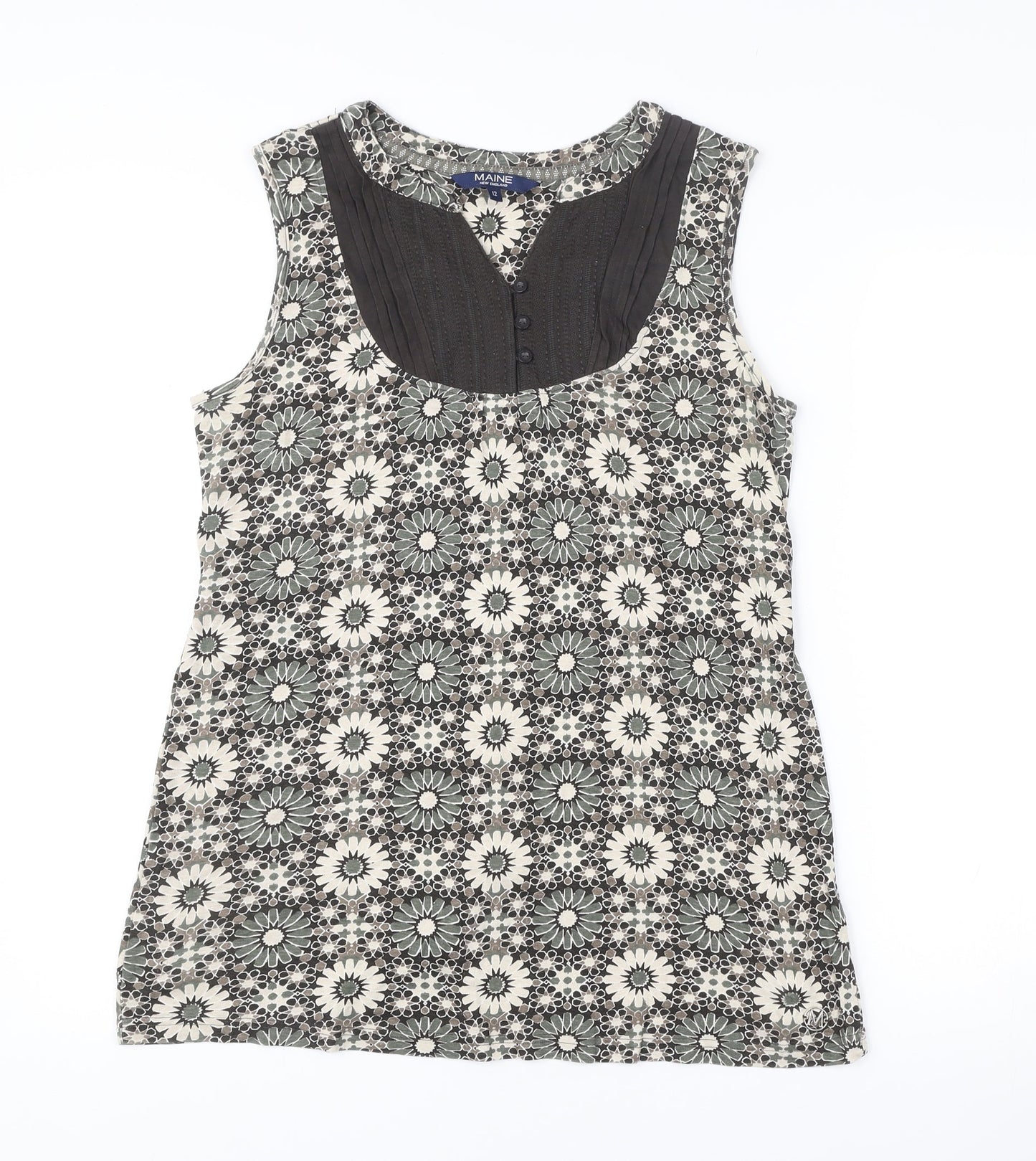 Womens UK Size 12 Maine New England Multicoloured Tunic Blouse