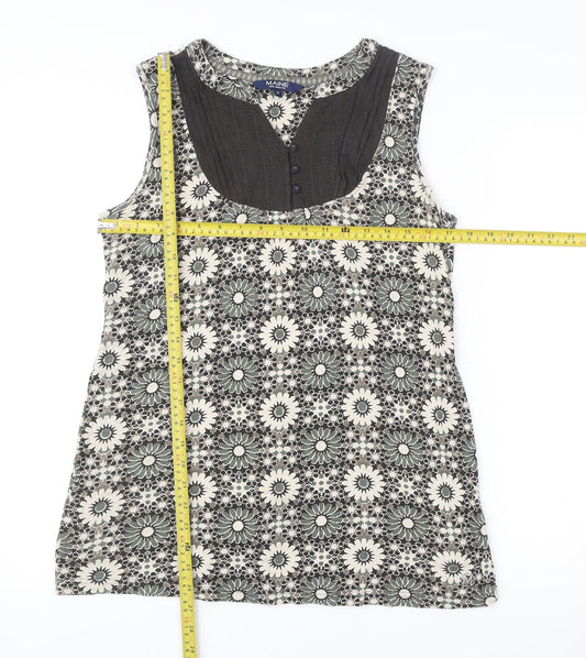 Maine New England Women’s Multicoloured Cotton Floral Tunic Blouse Size 12