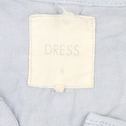 Next Women’s Blue Linen Viscose Shift Dress Size 8 Sleeveless