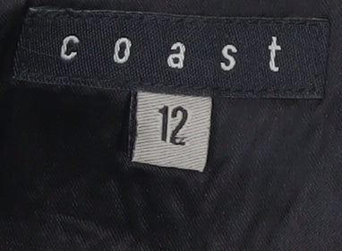 Coast Womens Black Floral Silk A-Line Knee Length Skirt Size 12