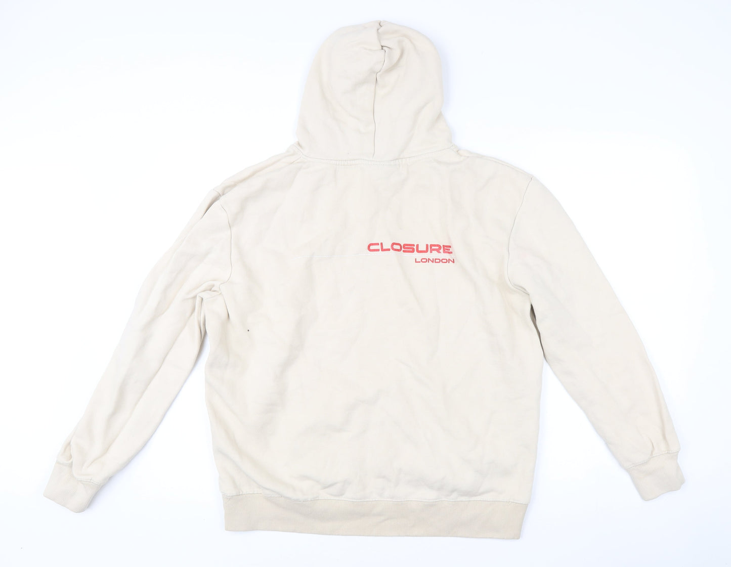 Mens UK Size XL Closure London Beige Pullover Hoodie
