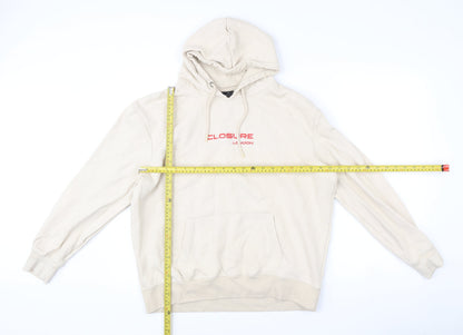 Mens UK Size XL Closure London Beige Pullover Hoodie