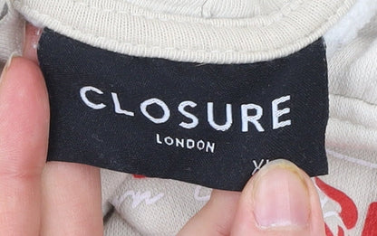 Mens UK Size XL Closure London Beige Pullover Hoodie