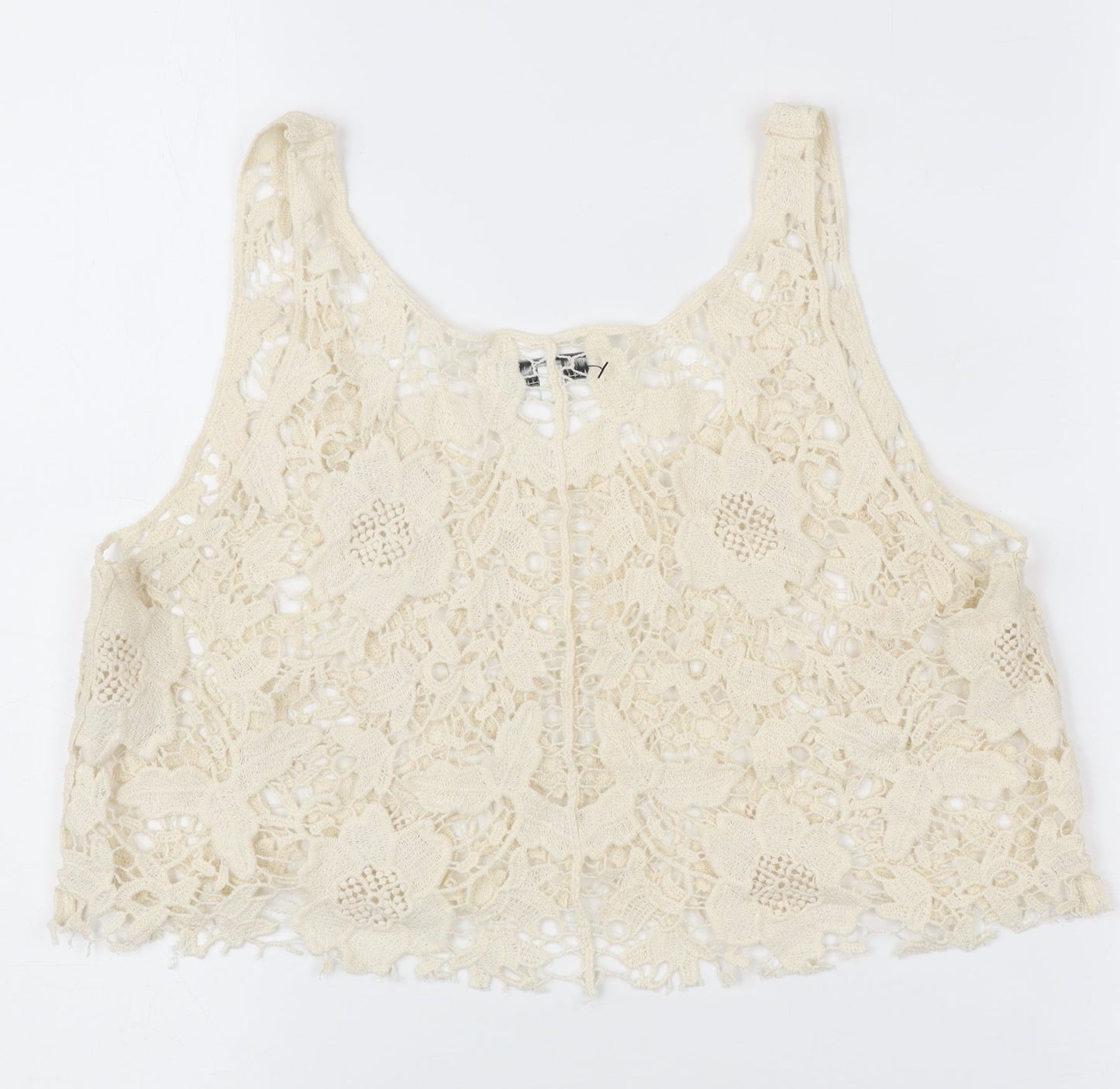 Womens UK Size S Look Ivory Cropped Tank