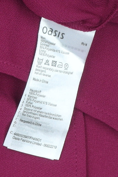 Oasis Women’s Purple Lace Long Sleeve Playsuit Size 14 Party Wear