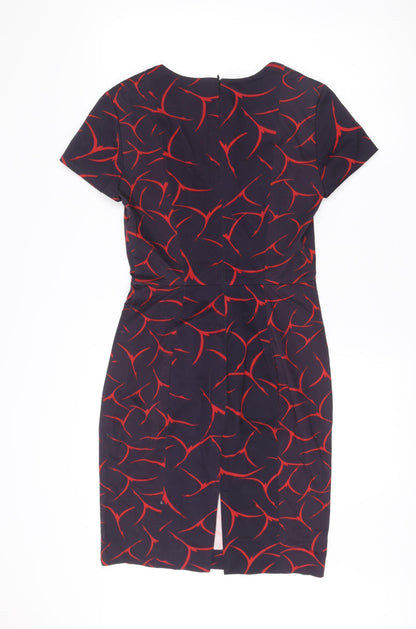 French Connection Women’s Black Red Bodycon Dress XS V-Neck Party