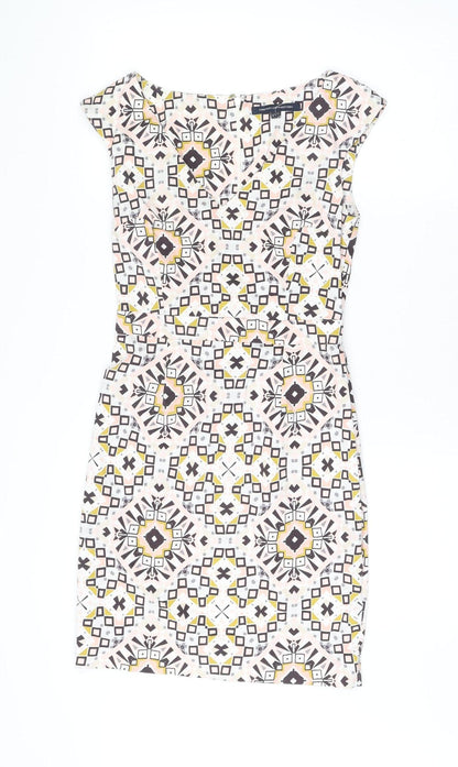French Connection Women’s Multicoloured Size 10 Sleeveless Shift Dress